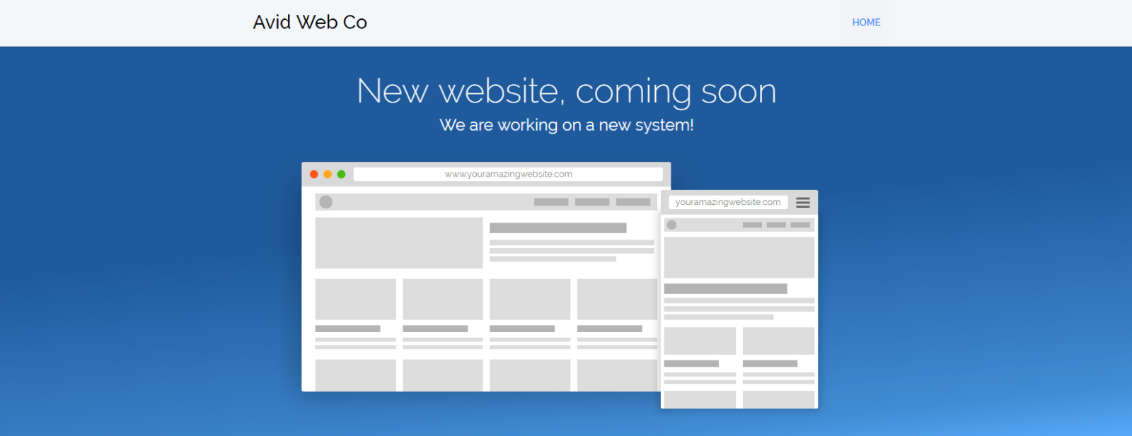 Screenshot of the Avid Web Co website under construction