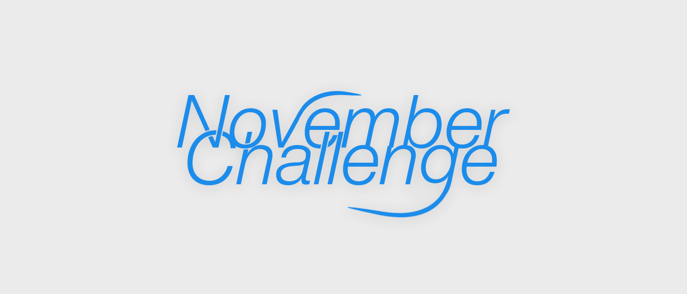 Header image with text reading: November Challenge